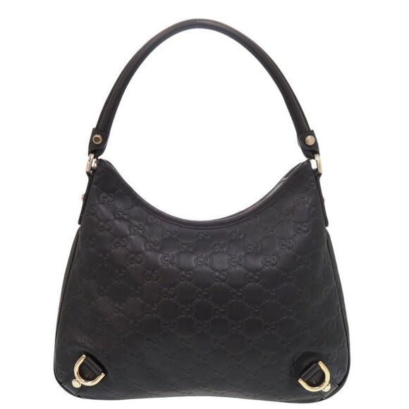 Gucci Abbey Guccissima 13078 One Shoulder Bag Leather Black Handbag Black 0282 - Picture 2 of 7